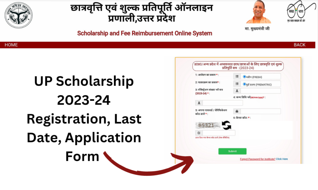 UP Scholarship Online Form 2024 for UG PG BEd BTC Diploma Engineering
