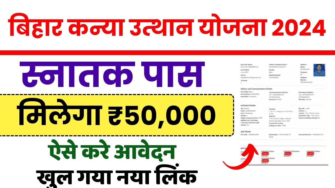 Bihar Graduation Scholarship 2024 | बिहार कन्या उत्थान योजना 2024, मिलेगा ₹50,000 जल्दी करे आवेदन