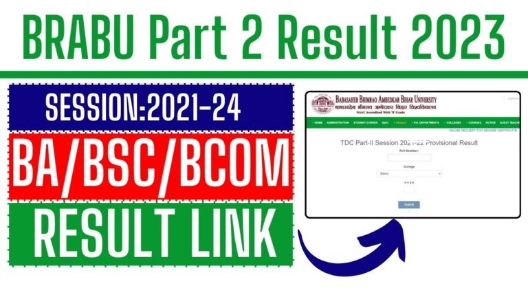 BRABU Part 2 Result 2023 Download Link | BRABU Part 2 Result 2021-24