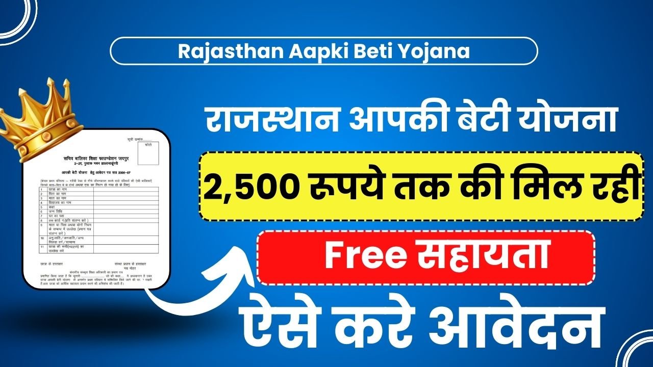 Rajasthan Aapki Beti Yojana 2024: 2,500 रूपये तक की मिल रही Free सहायता, Online Apply
