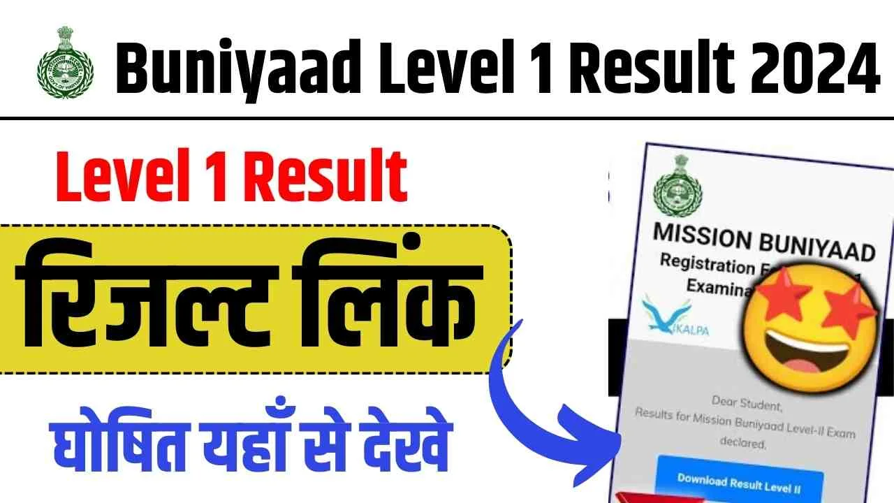 Buniyaad Level 1 Result 2024 Link Out, Check Buniyaad Haryana Results