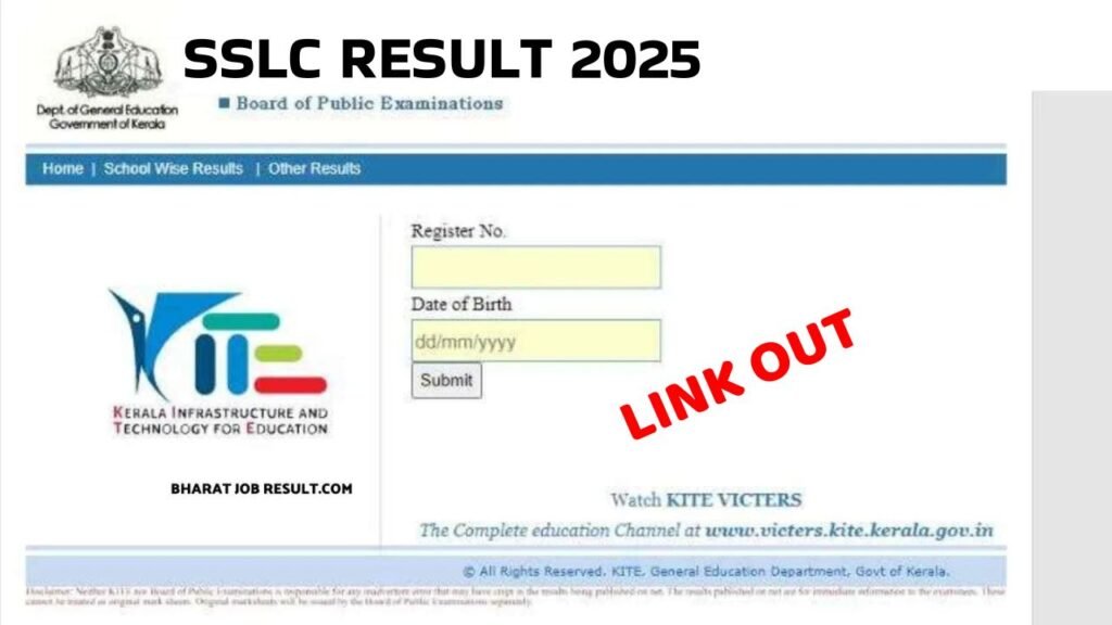 Kerala SSLC Result 2025 School wise (Link Out) results.kite.kerala.gov.in 10th class marks download 2025