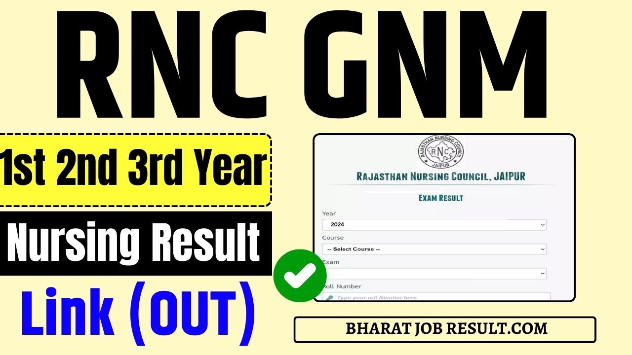RNC GNM Nursing Result 2024 लिंक घोषित 1st 2nd 3rd Year @rncjaipur.org – Rajasthan Nursing Results