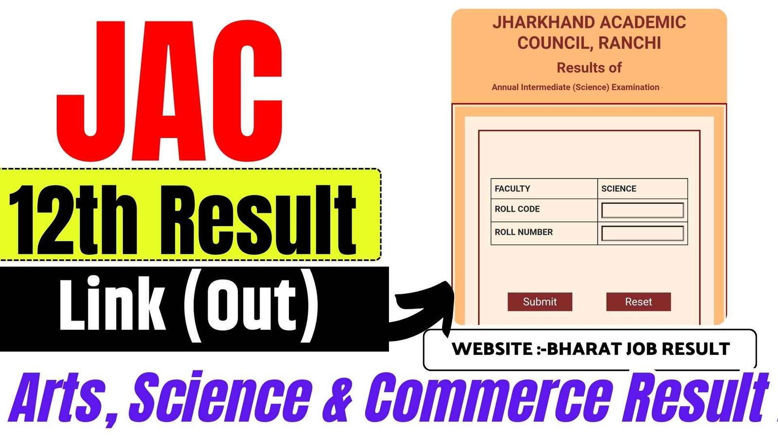 JAC 12th Result 2024 Link (Out) Arts, Science & Commerce Result link @ jac.jharkhand.gov.in