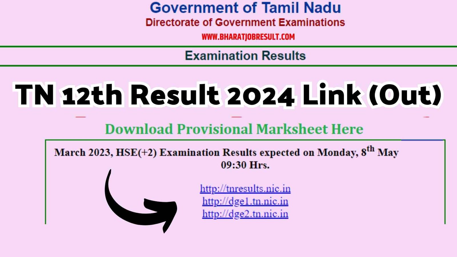 TN 12th Result 2024 Link (Out) tnresults.nic.in 2024 HSC (+2) Result, Marksheet