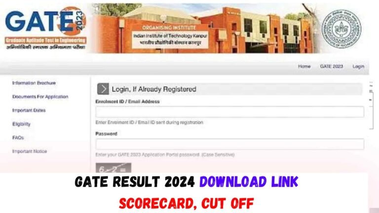 GATE Result 2024 Link (Out) Download Score Card, Cut off Marks @ gate2024.iisc.ac.in