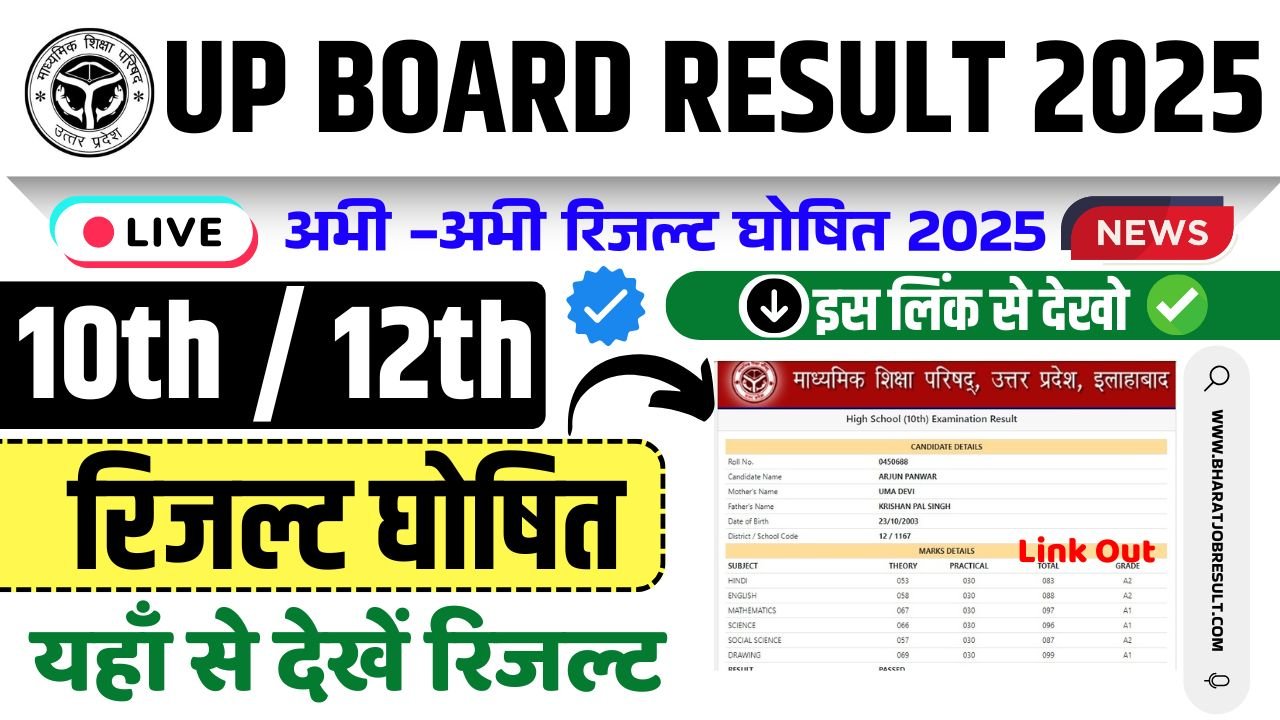 UP Board Result 2025: UPMSP 10th, 12th Result Date at upmsp.edu.in