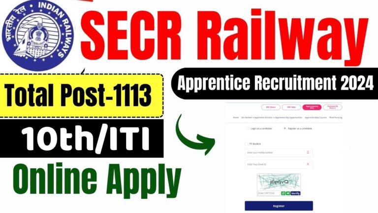 SECR Railway Apprentice Recruitment 2024 [1113 Post] Apply Online