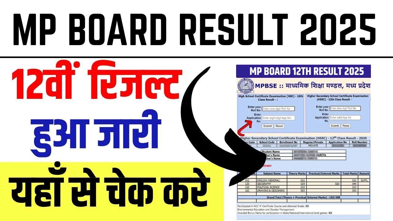 MPBSE 12th Result 2025 Check Now: अभी-अभी जारी हुई रिजल्ट, जल्दी से करें चेक@mpresults.nic.in