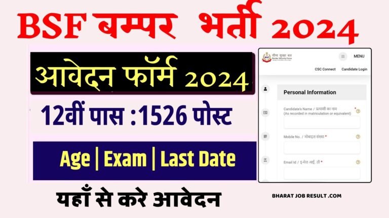 BSF HC Ministerial and ASI Steno Online Form 2024