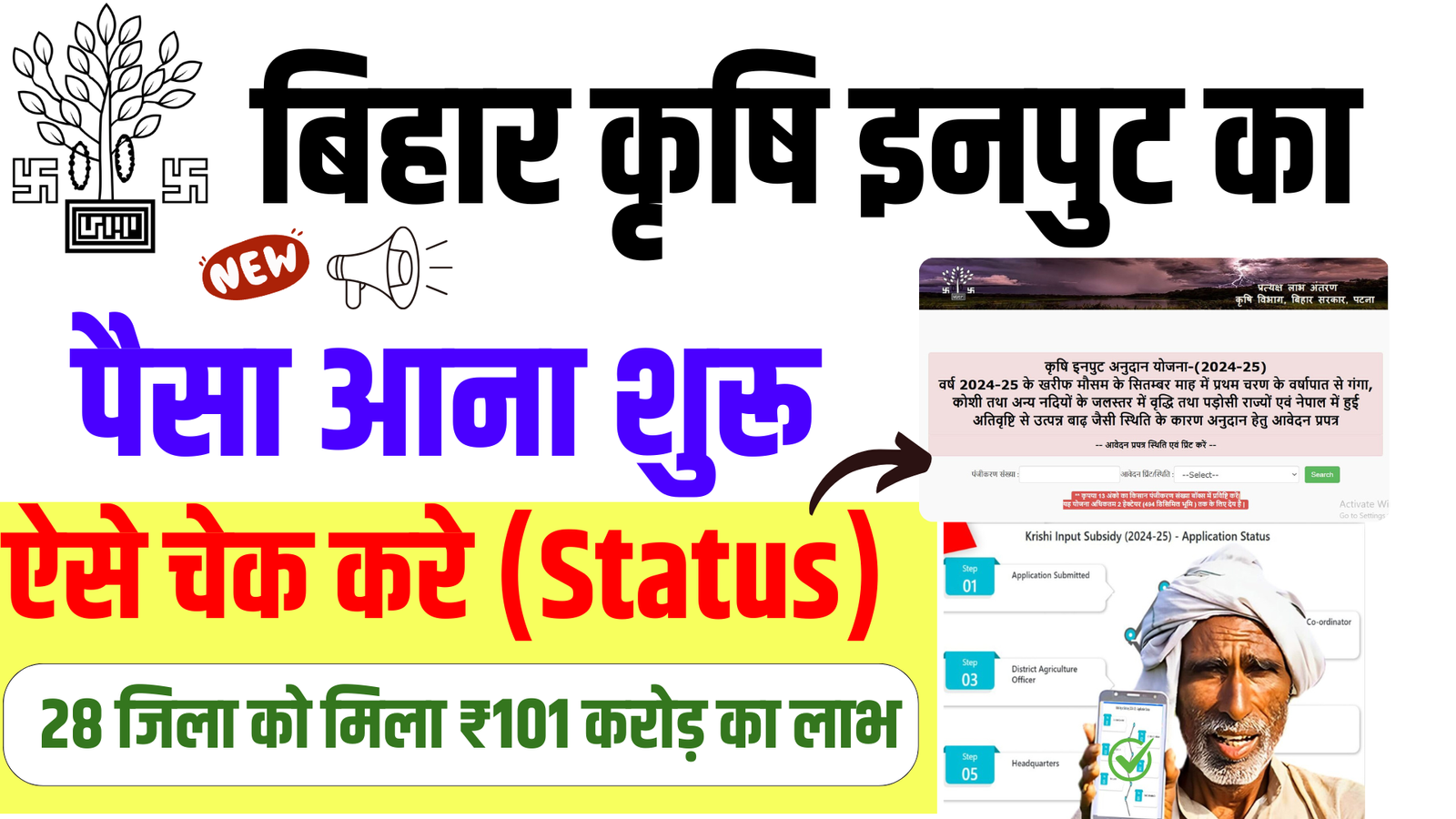 बिहार कृषि इनपुट का पैसा आना शुरू ऐसे चेक करे | Bihar Krishi Input Anudan Payment status Check 2024