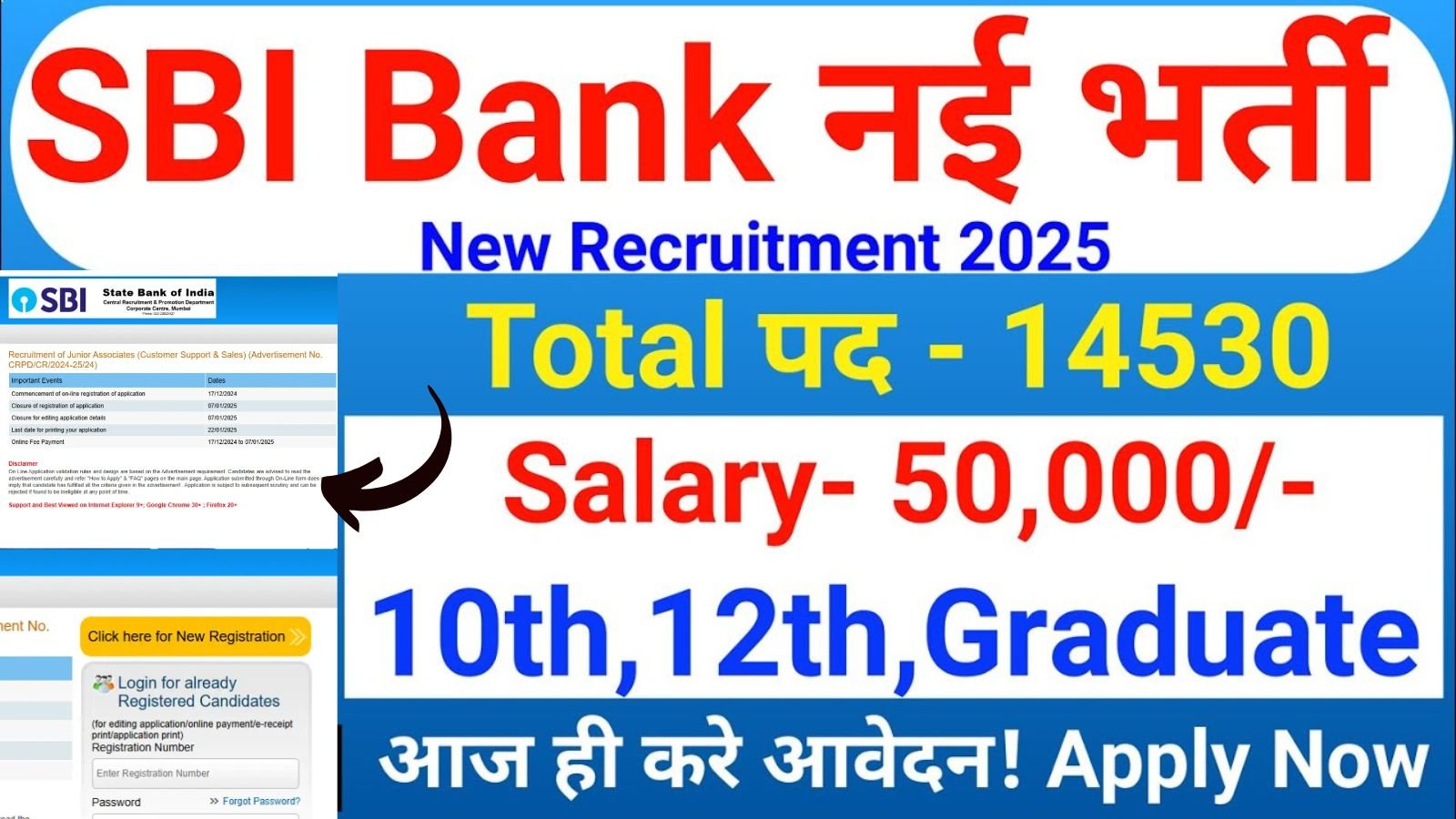 SBI Clerk Recruitment 2024 Notification, Apply Online