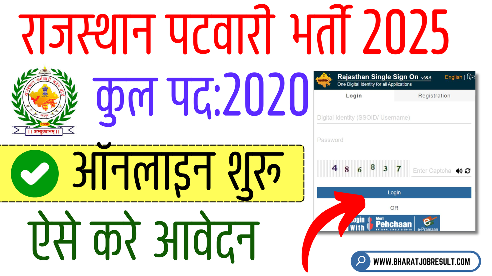 Rajasthan RSSB Patwari Online Form 2025