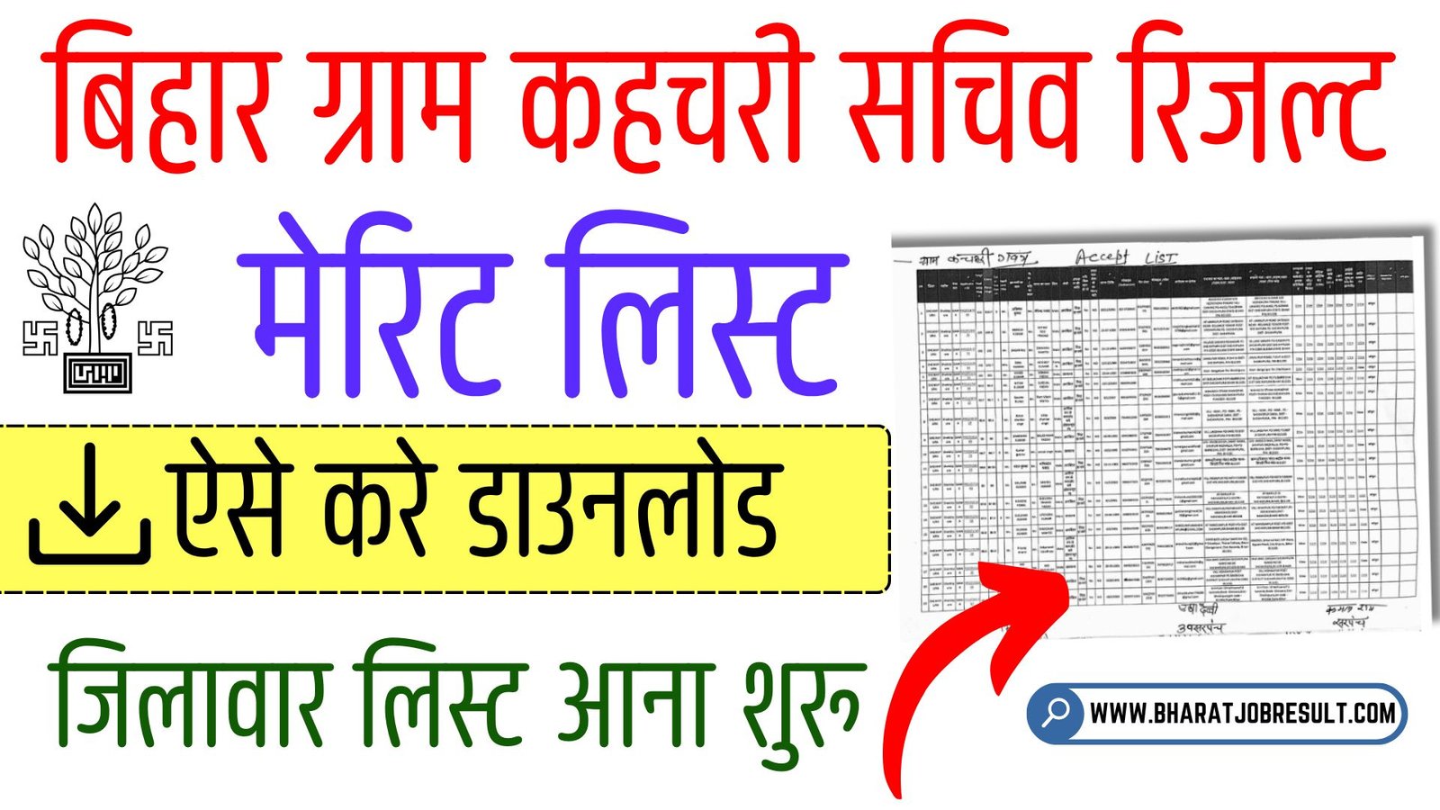 Bihar Gram Kachahari Sachiv Merit List 2025 (Release)-बिहार ग्राम कहचरी सचिव का मेरिट लिस्ट आना शुरू?