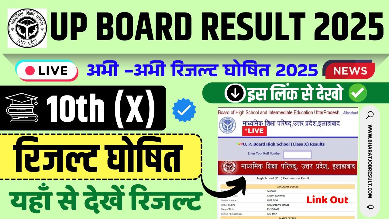 UP Board 10th Result 2025: UPMSP 10th Result Date at upmsp.edu.in