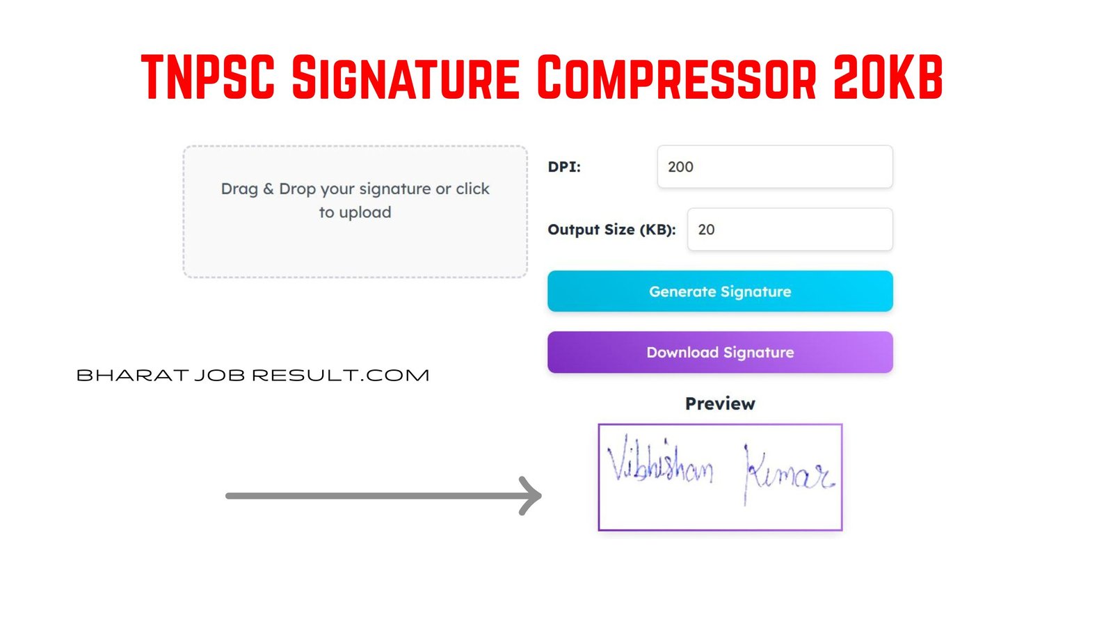 Resize Signature to 20KB Online