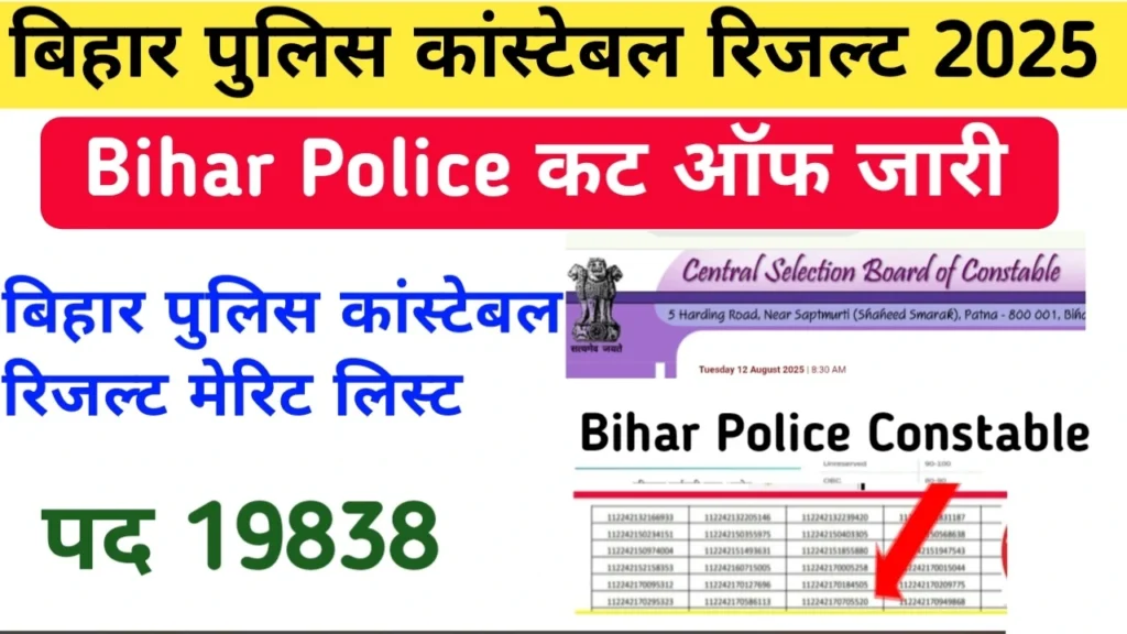 Bihar Police Constable Result 2025 OUT