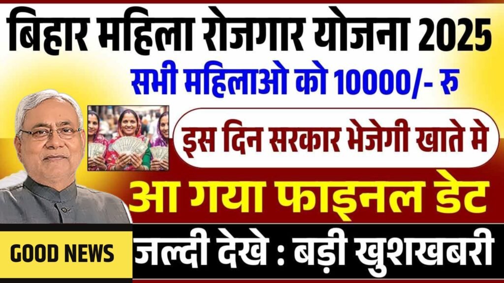 Mukhyamantri Mahila Rojgar Yojana Ka Paisa Kab Aayega-50 लाख महिलाओं के खाते में मिलेगे 10-10 हजार इस दिन से?