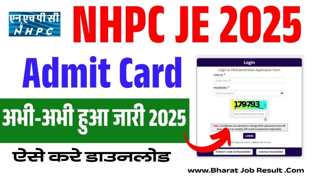 NHPC JE Admit Card 2025 Out, Download Your Hall Ticket Now