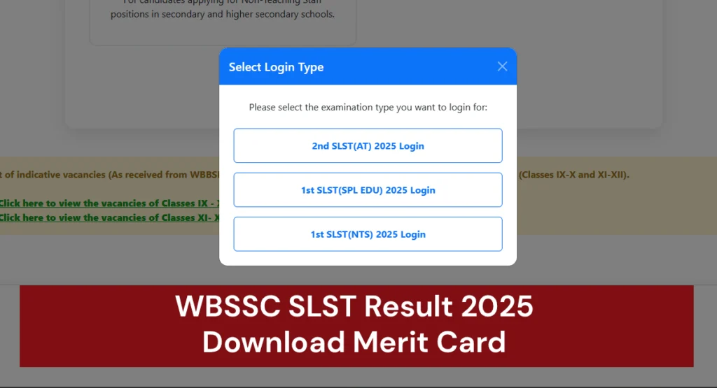 WBSSC SLST Result 2025- Direct Link To Check Result @westbengalssc.com