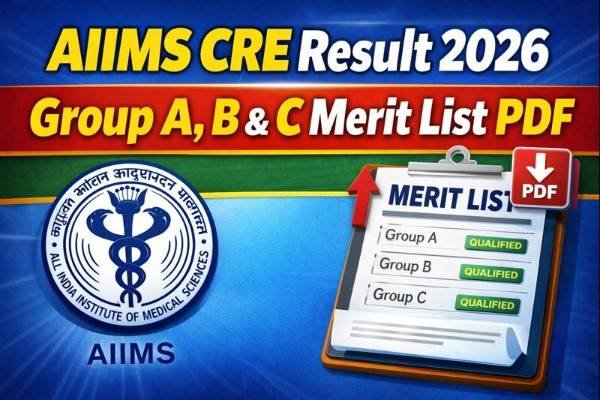AIIMS CRE Result 2026, Group A, B & C Merit List PDF