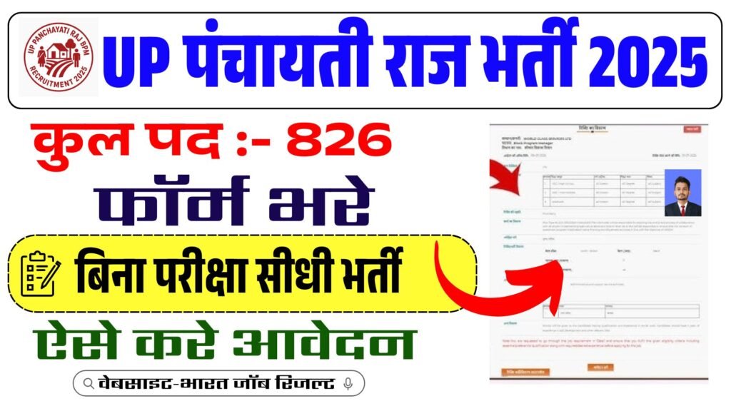 UP Panchayati Raj BPM Bharti 2025 : 820+ Posts, Apply Online