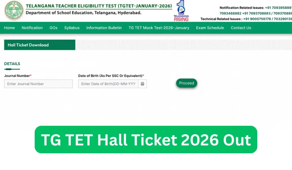 TS TET Hall Ticket 2026 Out, Admit Card Link @tgtet.aptonline.in