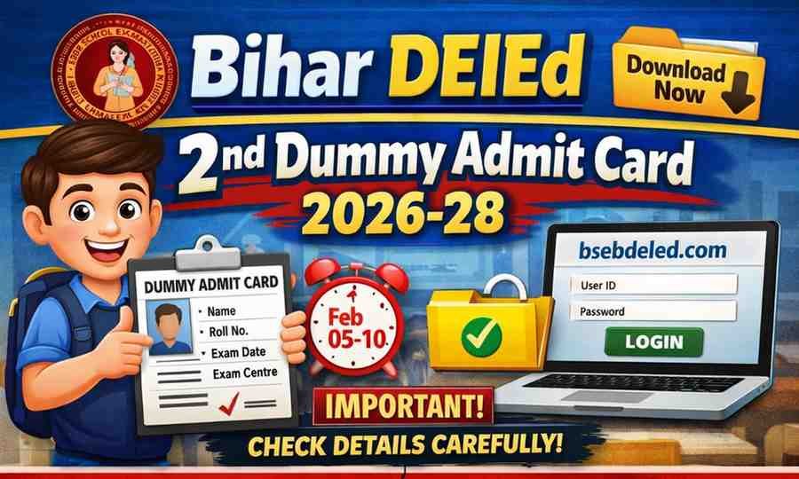 Bihar Deled 2nd Dummy Admit Card 2026-28