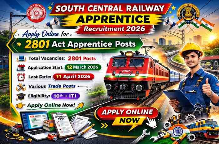 South Central Railway Apprentice Recruitment 2026 - Apply Online for 2801 Act Apprentice Posts