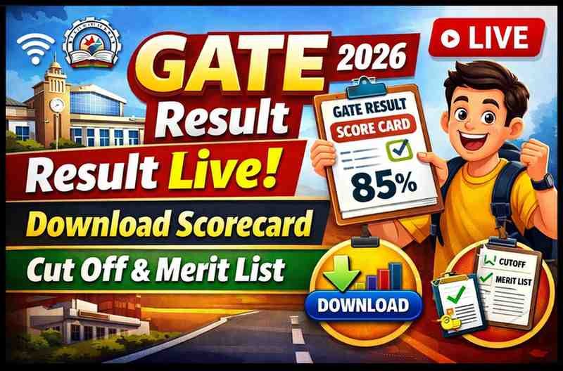 GATE 2026 Result Live : Download Scorecard, Cut Off & Merit List