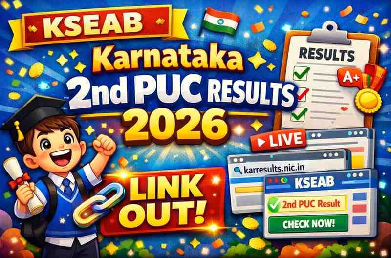 KSEAB Karnataka 2nd PUC Results 2026 Link Out