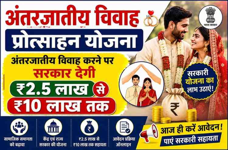 Intercaste Marriage Protsahan Yojana अंतरजातीय विवाह करने पर सरकार देगी ₹2.5 लाख से ₹10 लाख तक