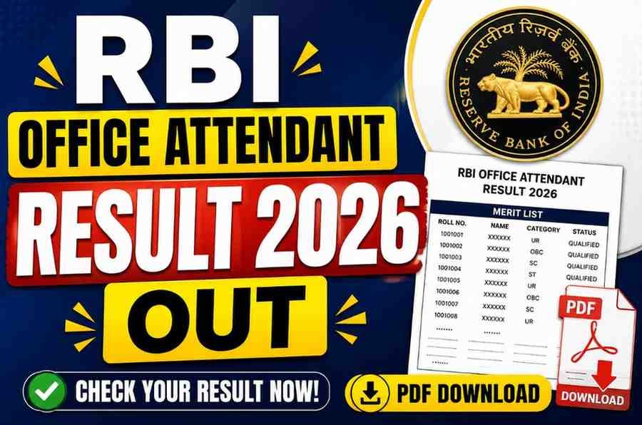 RBI Office Attendant Result 2026 Out