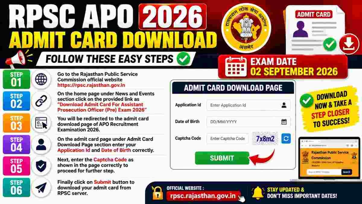 Apo RPSC APO Admit Card 2026 Download Link (Released) - Bharat Job Result