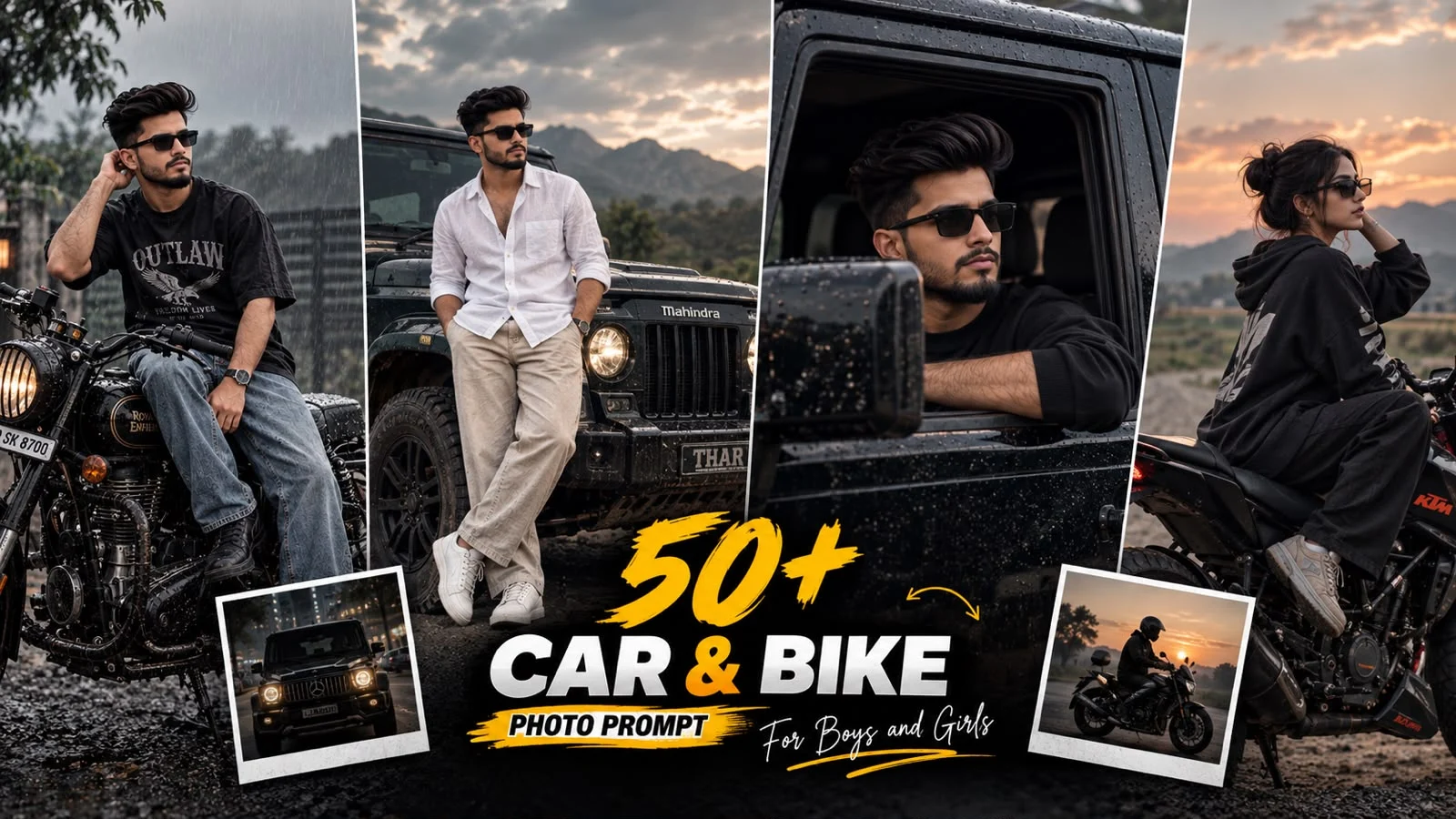 50+ Car & Bike Photo Prompt For Boys and Girls